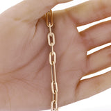 Italian 14k Yellow Gold Hollow Oval Paper Clip Links Bracelet 7.5" 4.9 grams