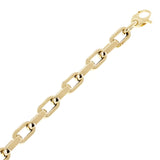 Italian 14k Yellow Gold Hollow Oval Link Anchor Chain Bracelet 7.75" 5.7mm 4.9g