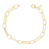 Italian 14k Yellow Gold Paper Link Chain Necklace Bracelet & Earrings Set 15.1 g