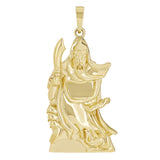 14k Yellow Gold Japanese Samurai Warrior Pendant Charm Pendant Big - Big