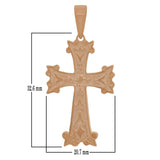 14k Rose Gold Khachkar Armenian Cross Charm Pendant 4.6 grams - Rose