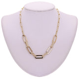 Italian 14k Yellow Gold Paper Clip Link Necklace, Bracelet & Earrings Set 27.2 grams