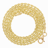 10k Yellow Gold Solid Diamond Cut Rope Chain Necklace 18" 1.5mm 3.5 grams - 18" 3.5 grams