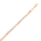 Italian 14k Yellow White or Rose Gold Hollow Ball Bead Bracelet 8" 3mm 3 grams