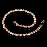 Italian 14k Yellow White or Rose Gold Hollow Ball Bead Bracelet 8" 3mm 3 grams