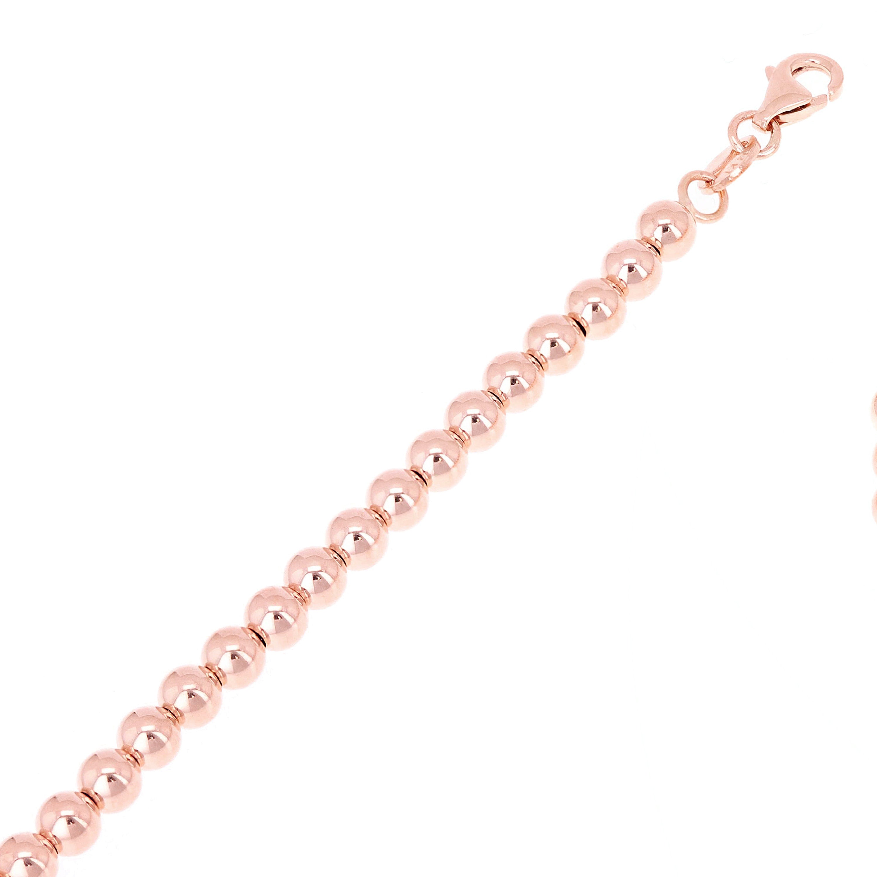 Italian 14k Yellow White or Rose Gold Hollow Ball Bead Bracelet 8" 3mm 3 grams