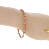 Italian 14k Yellow White or Rose Gold Hollow Ball Bead Bracelet 8" 3mm 3 grams