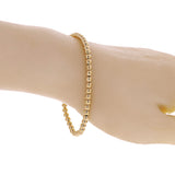 Italian 14k Yellow White or Rose Gold Hollow Ball Bead Bracelet 8" 3mm 3 grams