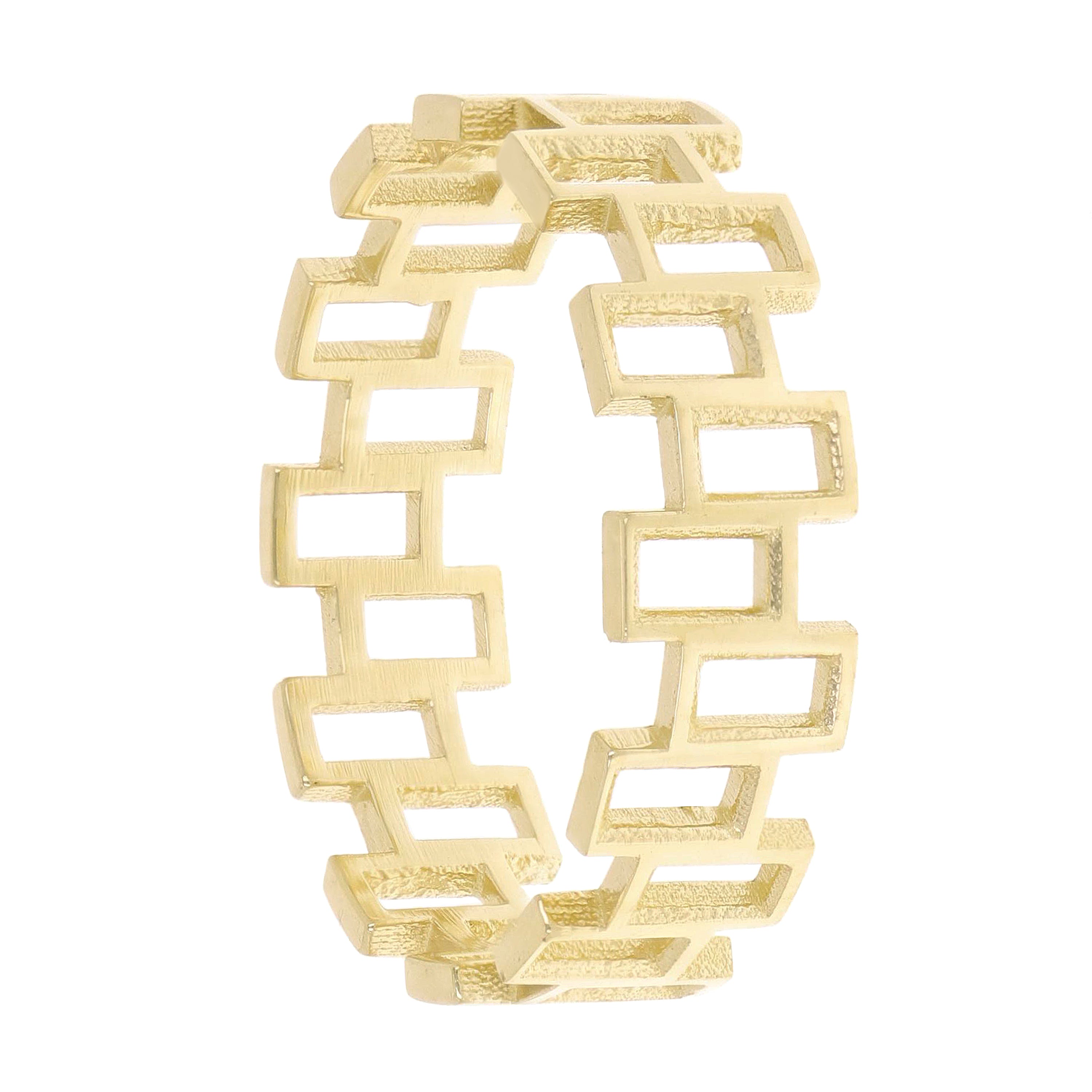 14k Yellow Gold Geometric Stackable Ring Size 7.5 - 5.8mm 2 grams