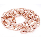 14k Yellow White or Rose Gold Handmade Fashion Link Necklace 6.9mm Various Sizes