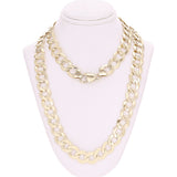 Men's 10k Yellow Gold Solid Flat Cuban Chain Link Necklace 22" - 30" 11.5mm