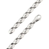 14k White Gold Handmade Fashion Link Bracelet 8" 7mm 32.2 grams