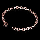 Italian 14k Rose Gold Hollow Oval Links Chain Bracelet 8" 5.4mm 5 grams