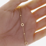 Italian 14k Yellow Gold Station Round Ball Beads Charn Bracelet 7" 1.7 grams