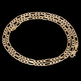 Italian 14k Yellow Gold Solid Figaro Chain Necklace 18" 2.3mm 4.3 grams - 18"