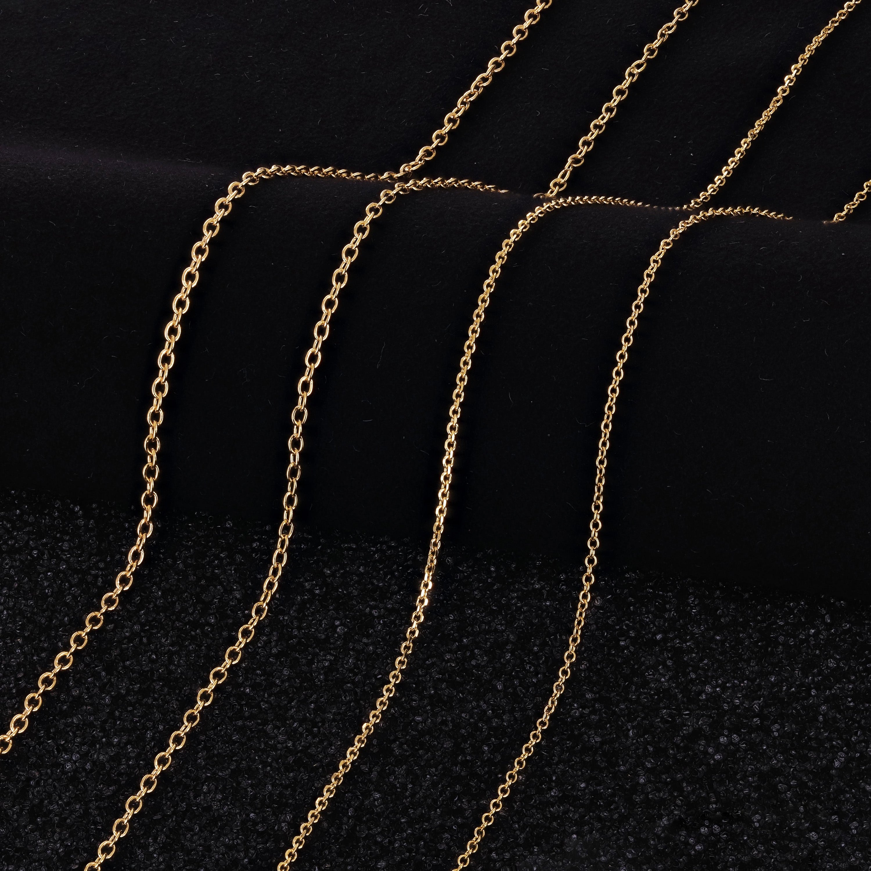 Italian 14k Yellow Gold Rolo Chain Necklace 1mm - 1.7mm 16" - 24 "