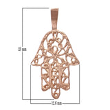 14k Rose Gold Solid Hand of Fatima Hamsa Charm Pendant 0.8 gram - Rose
