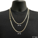 Italian 14k Tri-Color Gold Diamond Cut Valentino Chain Necklace 20" 4.7mm 15.8 grams - 20" 15.8 grams