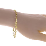 10k Yellow Gold Solid Handmade Bow Link Chain Bracelet 7" 3.5mm 6.7 grams - 7" 6.7 grams