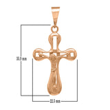 14k Rose Gold Jesus Christ Crucifix Cross Religious Charm Pendant 3.3 grams
