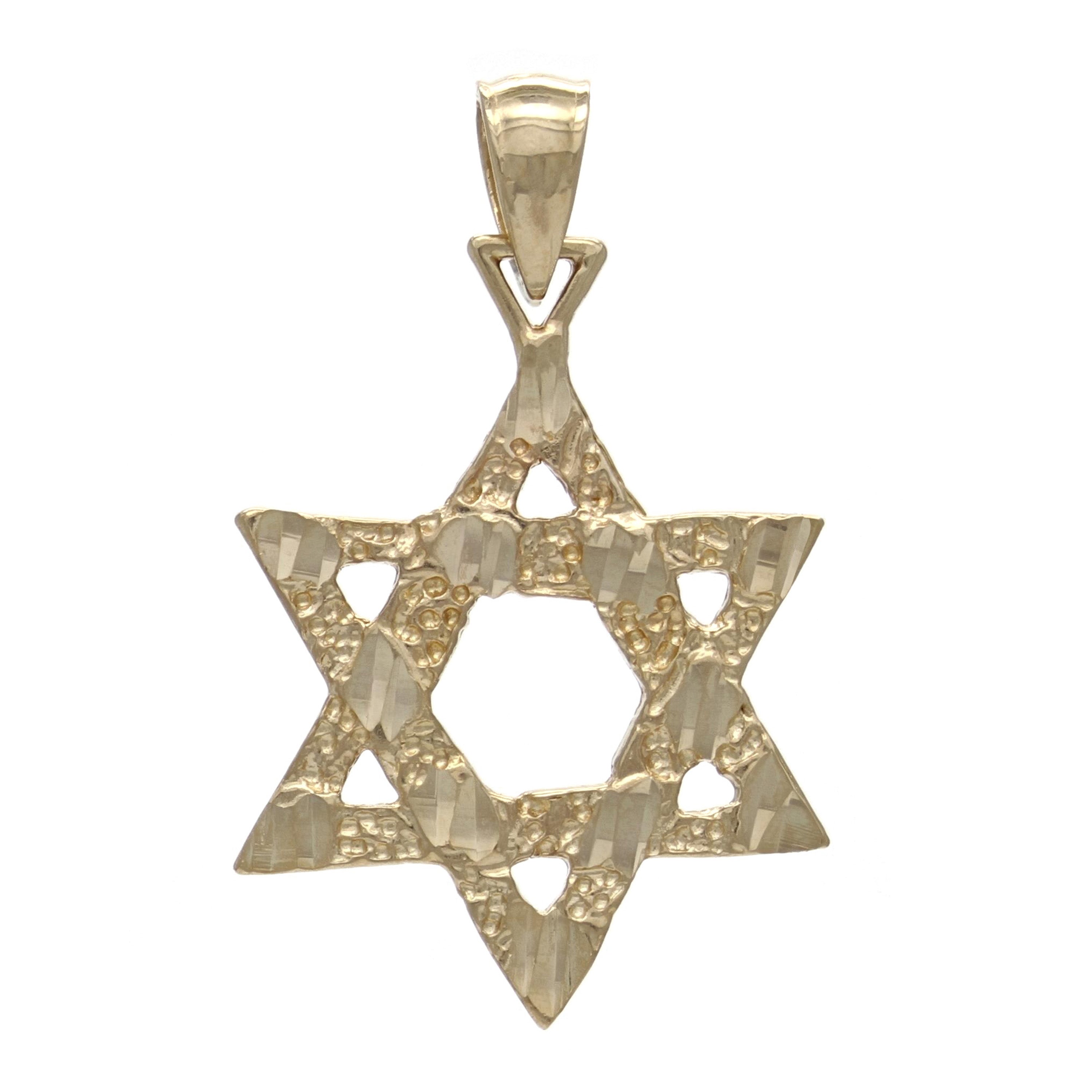 14k Yellow Gold Jewish Star of David Religious Charm Pendant 1.8 grams - Yellow