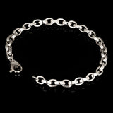 Italian 14k White Gold Hollow Oval Chain Link Bracelet 8" 5.4mm 4.6 grams