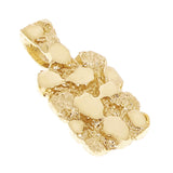 10k Yellow Gold Solid Rectangle Nugget Charm Pendant 23x10.7mm 3.5 grams