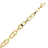 Italian 14k Yellow Gold Hollow Anchor Chain Bracelet 7.5" 6.6mm 8 grams