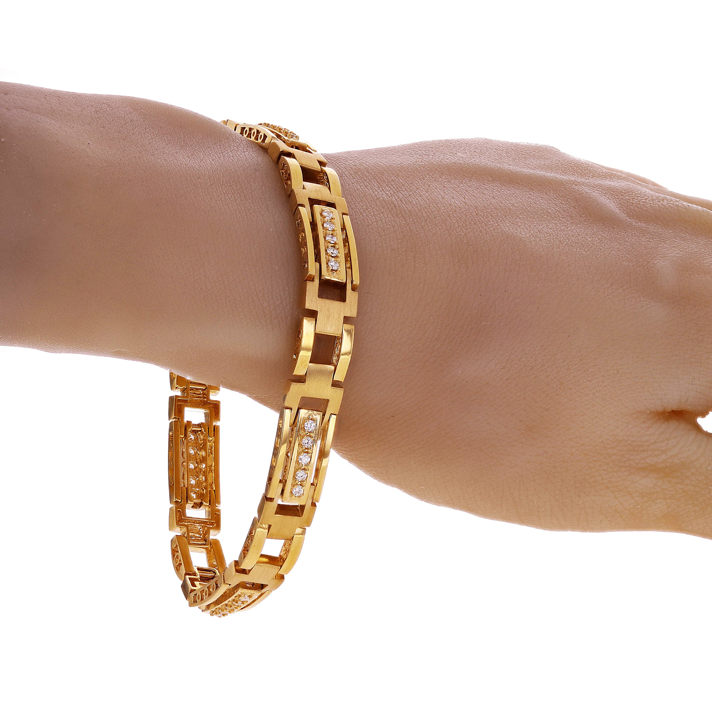 Men's 14k Yellow Gold 1.00ctw Diamond Watch Link Bracelet 9.5" 9.8mm 43.8 grams - Yellow 9.5" 9.8mm  1ctw  43.8grams