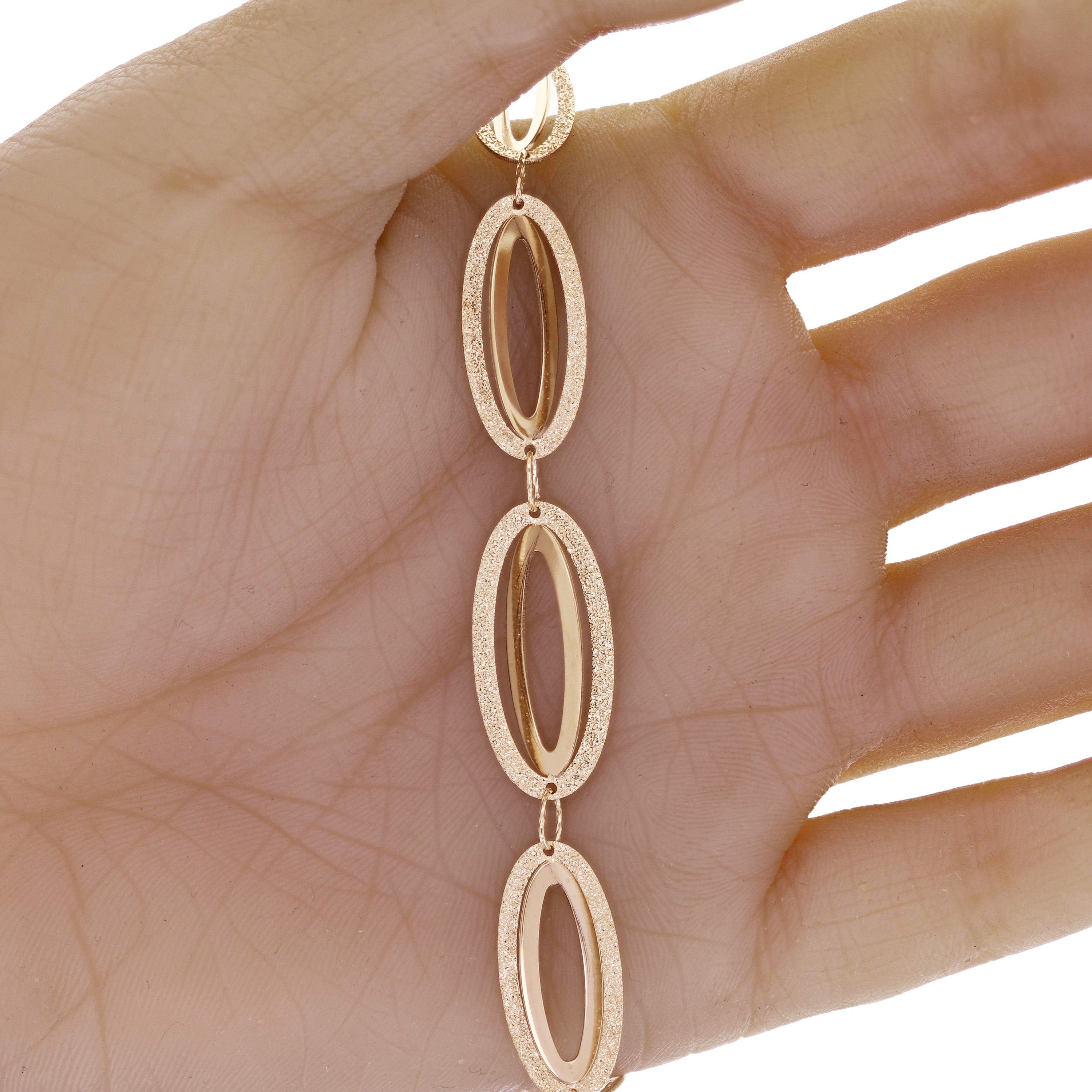 Italian 14k Yellow Gold Necklace, Bracelet & Earrings Set 16.8 grams