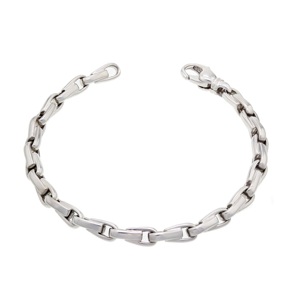 10k White Gold Solid Handmade Fashion Link Bracelet 7