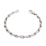 14k White Gold Solid Handmade Fashion Link Bracelet 9" 4.8mm 27.8 grams - White,9" 27.8 grams