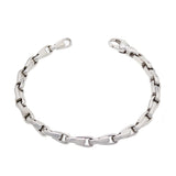 10k White Gold Solid Handmade Fashion Link Bracelet 7" 4.8mm 19.3 grams - 7" 19.3 grams