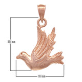 14k Rose Gold Flying Dove Pendant - Rose