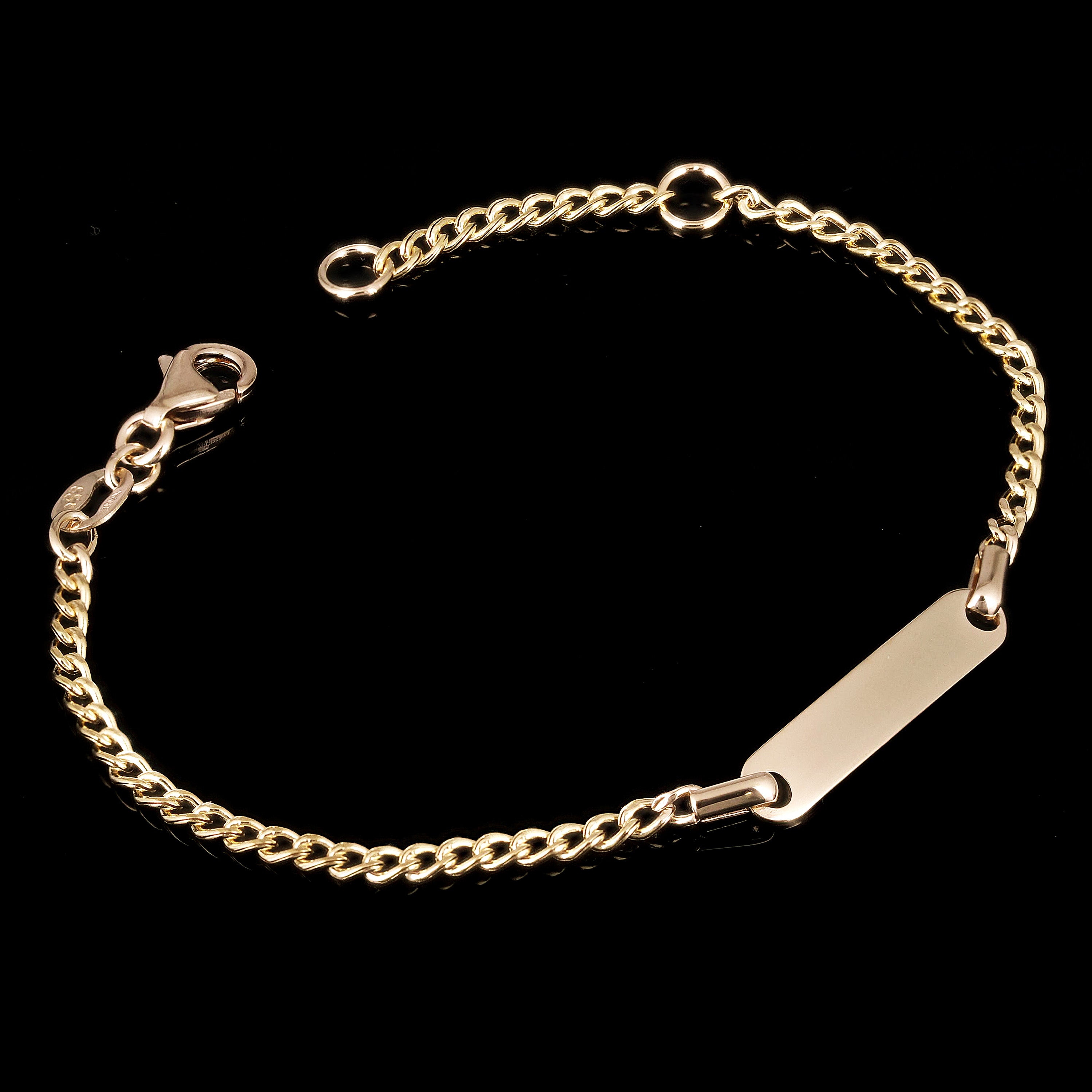 Italian 14k Yellow Gold Engravable Kids Baby ID Cuban Bracelet 5.75" 1.6 grams
