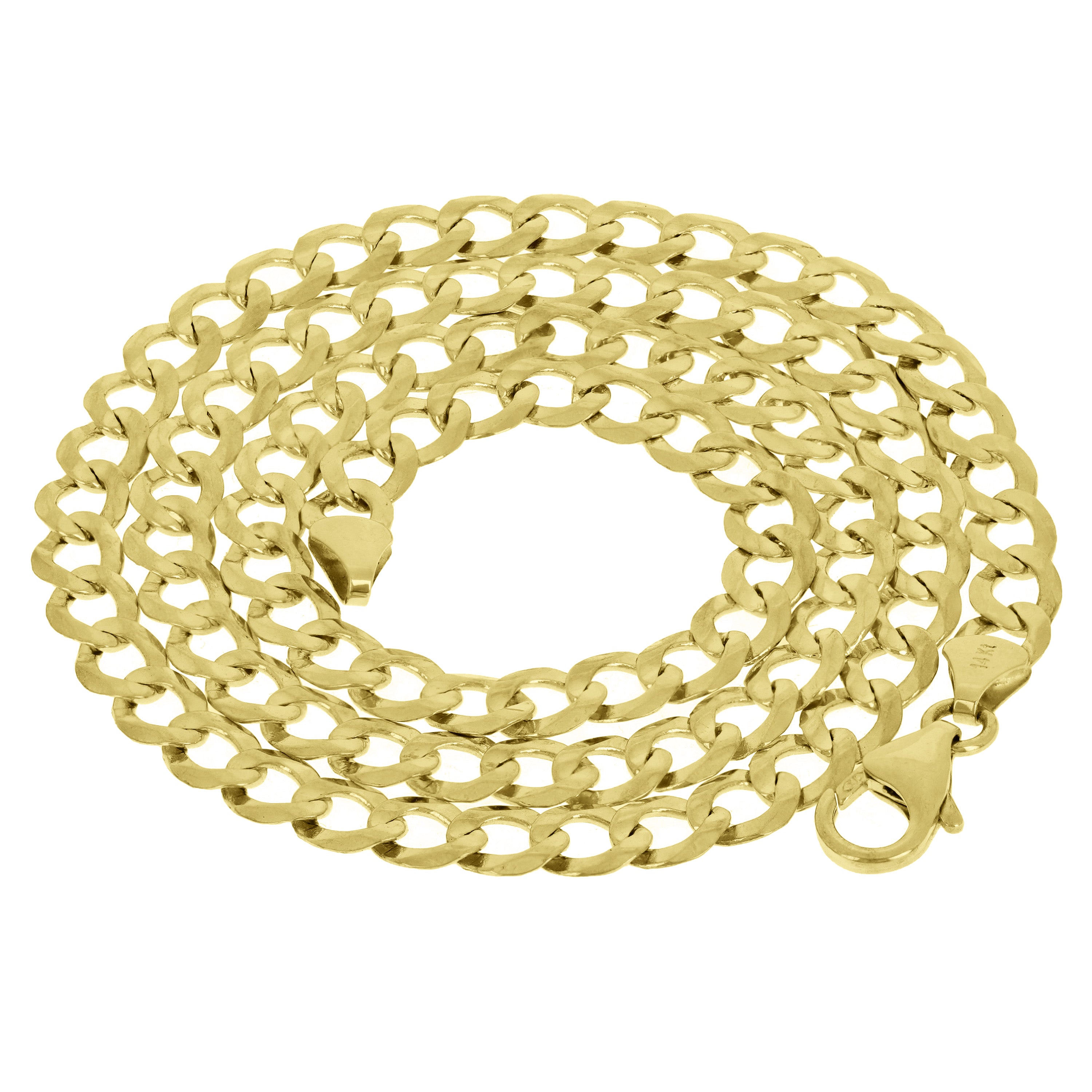 Italian 14k Yellow Gold Solid Curb Link Chain Necklace 5.8mm 20" 17.6 grams - 20" 17.6 grams