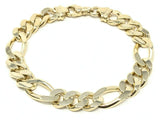 Men's 14k Yellow Gold Figaro Chain Bracelet 9" 11.8mm 56.7 grams