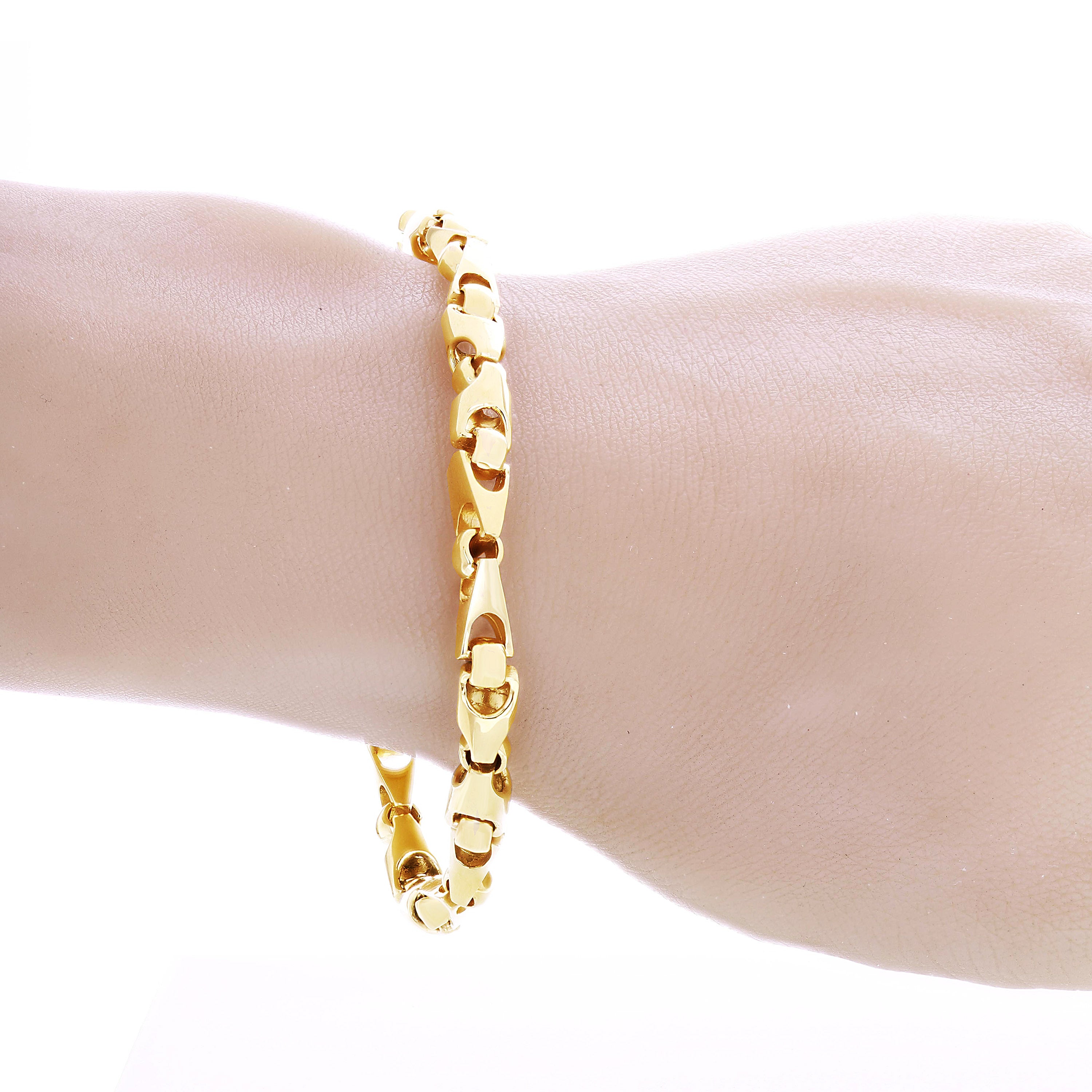 14k Yellow Gold Solid Handmade Fashion Link Bracelet 7" 6mm 19.8 grams - 7" 19.8 grams
