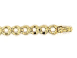 10k Yellow Gold Horse Shoe Nugget Link Bracelet 7" 8mm 10.5 grams