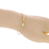 Italian 14k Yellow Gold Miraculous Medal Engravable Kids ID Bracelet 5.5" 1.7g