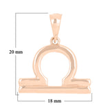 14k Rose Gold Libra Zodiac Sign Charm Pendant - Libra,Rose