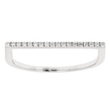 14k White Gold 0.07ctw Natural Diamond Bar Ring Size 6 - White