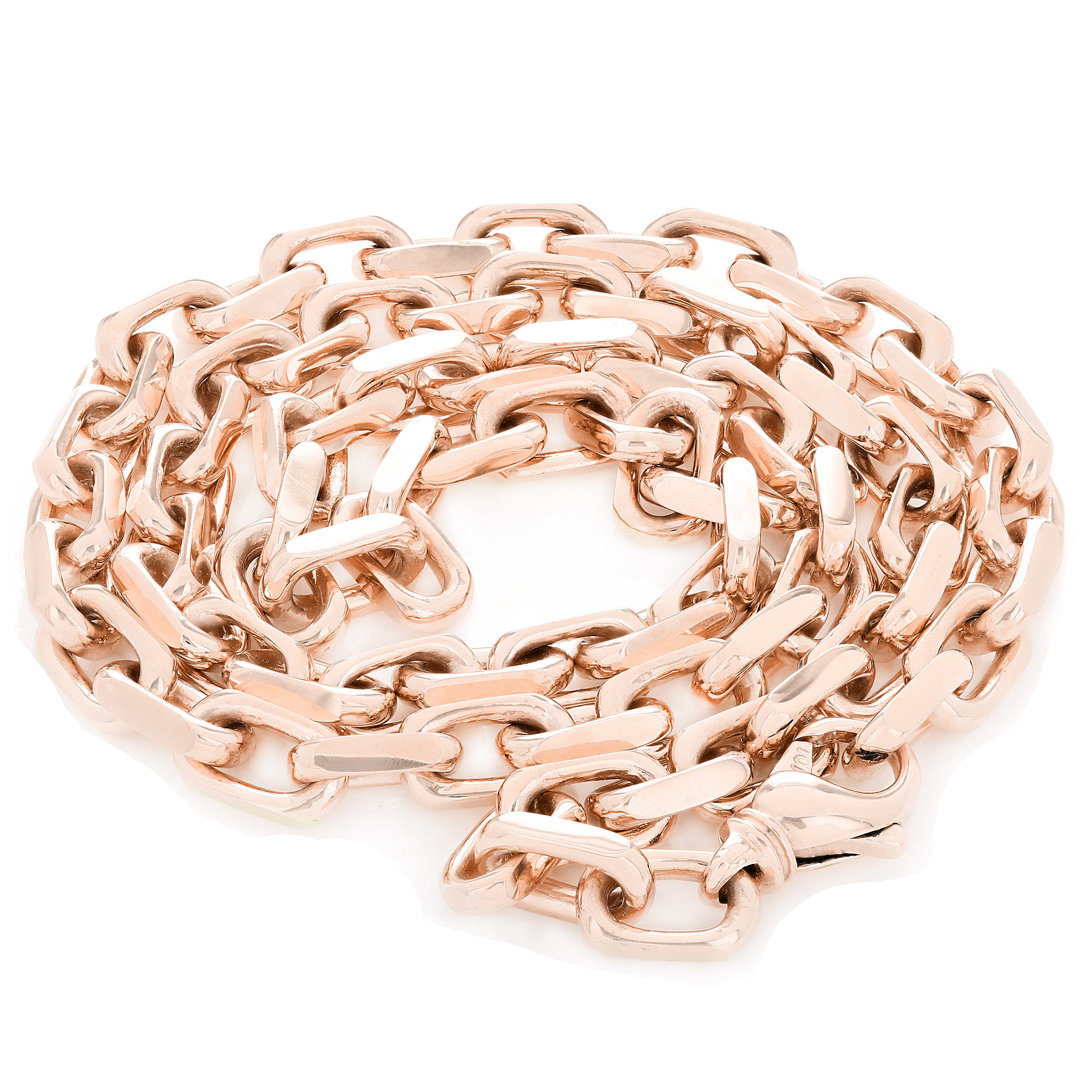 10k Rose Gold Handmade Fashion Link Necklace 28" 7.94mm - Rose,28"