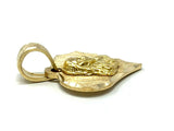14k Yellow Gold Jesus Christ Face Heart Religious Charm Pendant 1.2 grams