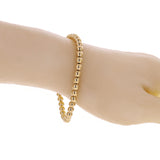 Italian 14k Yellow Gold Ball Beads Bracelet 7.75" 5mm 3.6 grams - Large