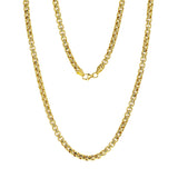Italian 14k Yellow Gold Venetian Box Link Chain Necklace 18" 4.3mm 17.2 grams