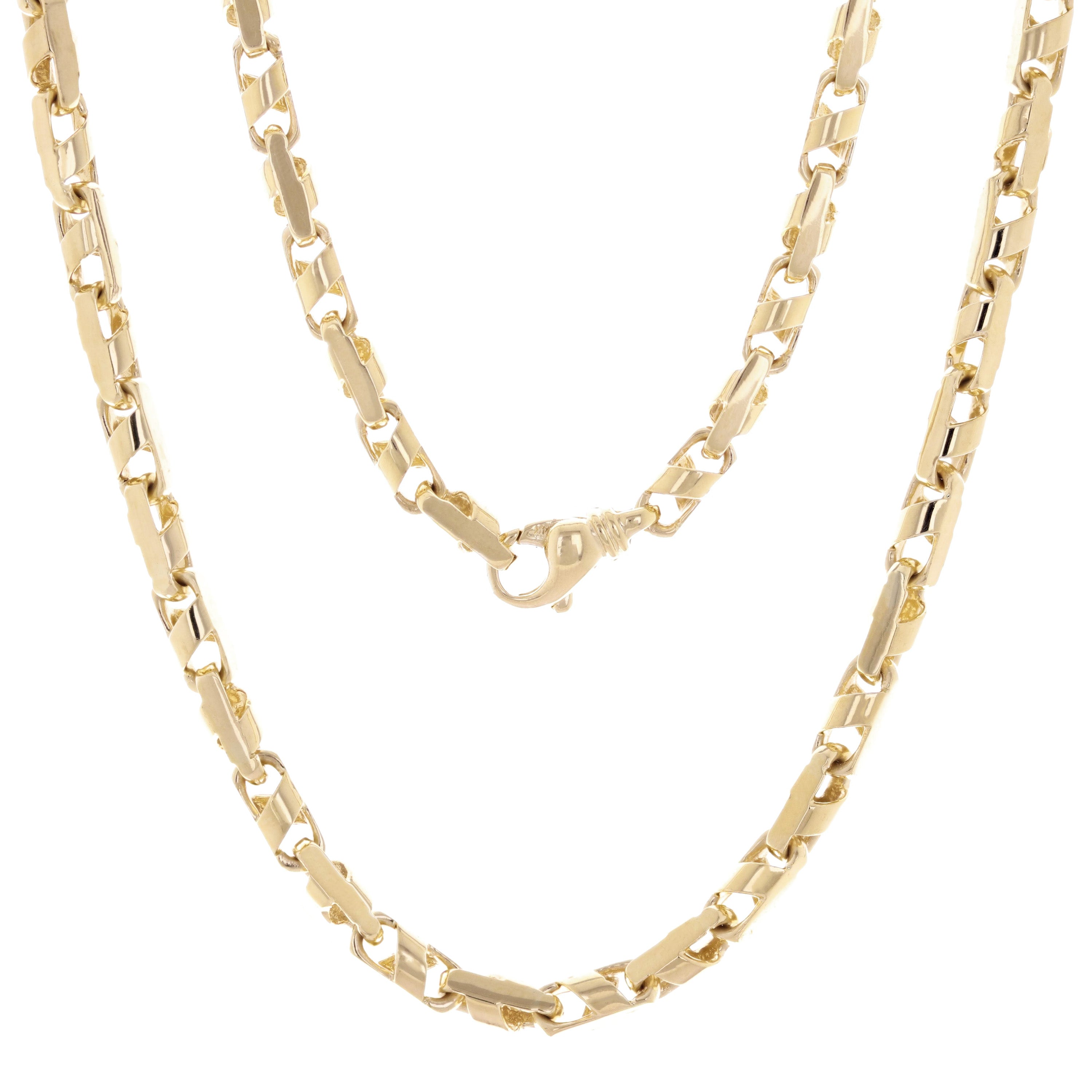 14k Yellow Gold Handmade Fashion Link Necklace 23" 5.5mm 66.3 grams - Yellow,23"