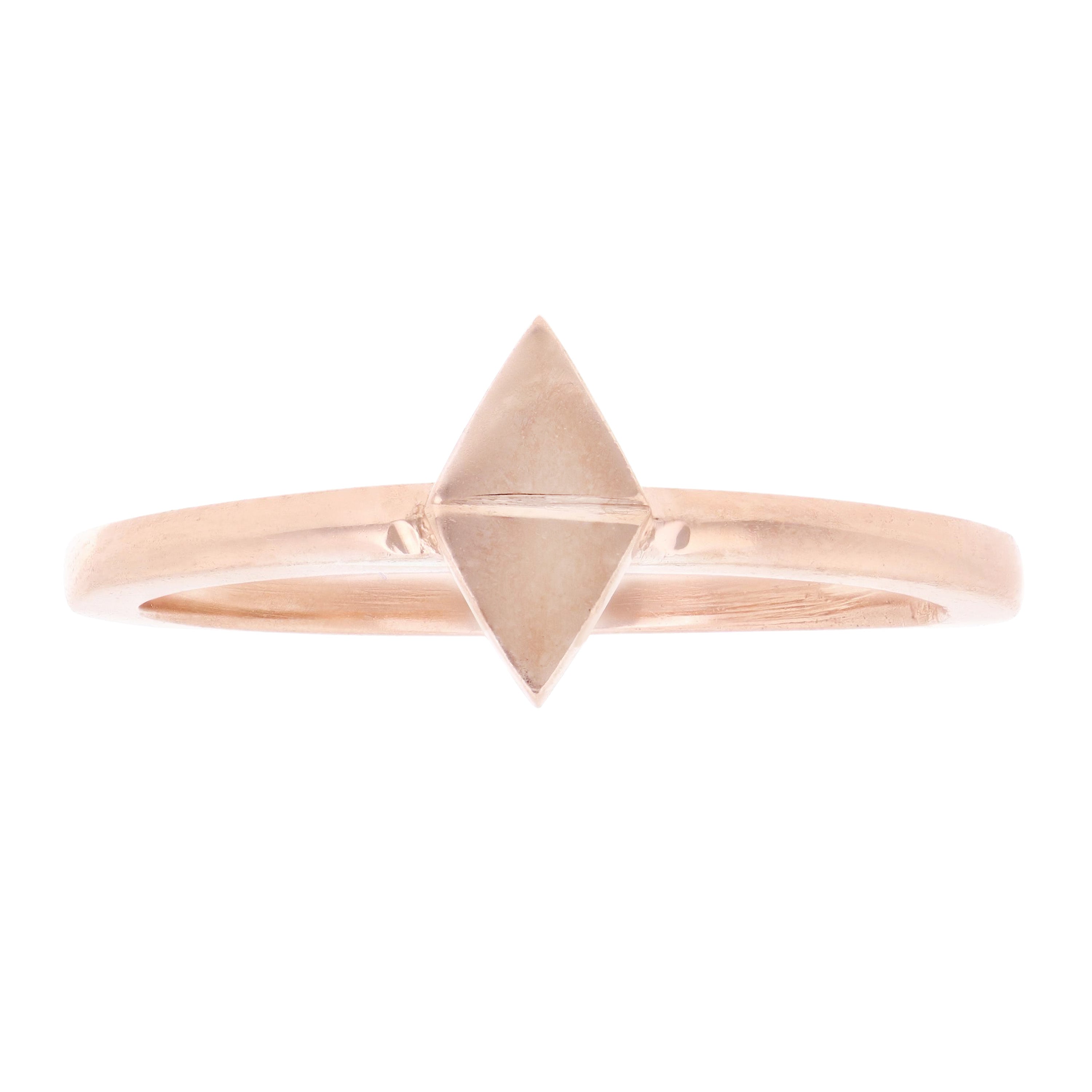 14k Rose Gold Geometric Triangle Stackable Ring 2.1 grams Size 6.5 - Rose