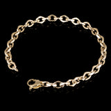 Italian 14k Yellow Gold Hollow Oval Links Chain Bracelet 8.25" 6mm 4.5 grams