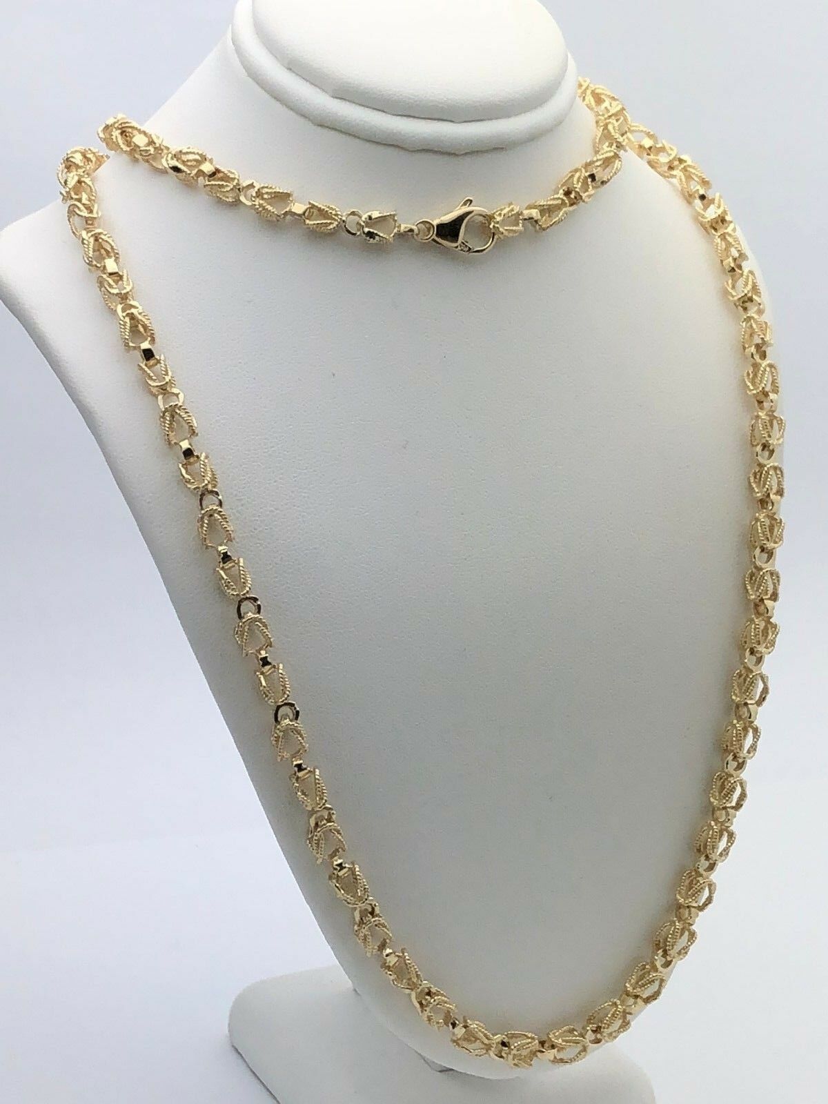 14k Yellow Gold Turkish Link Chain Necklace 20" 5mm 37.6 grams - Yellow,20"
